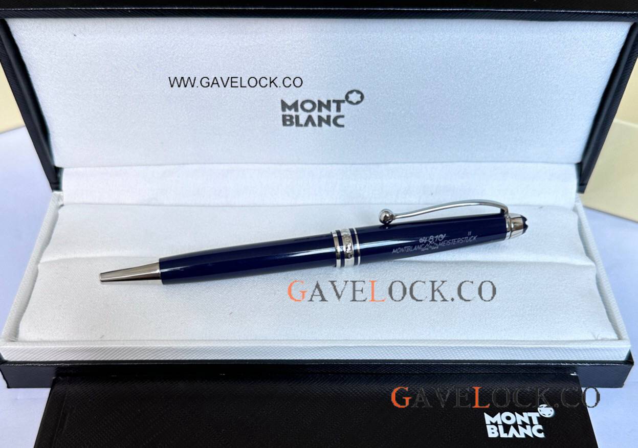 Fake Montblanc 100 Anniversary Edition Meisterstück Ball point 164 Blue Silver